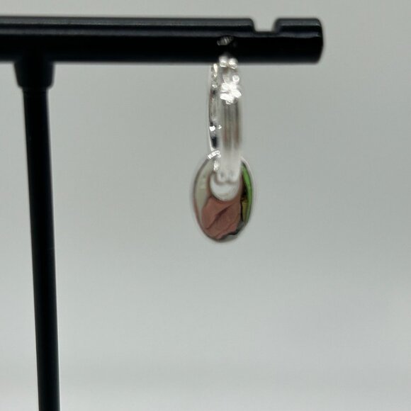 Chaps Silver-Tone Double Hoop Earrings With Dangling Oval Accents For Women - Picture 12 of 14